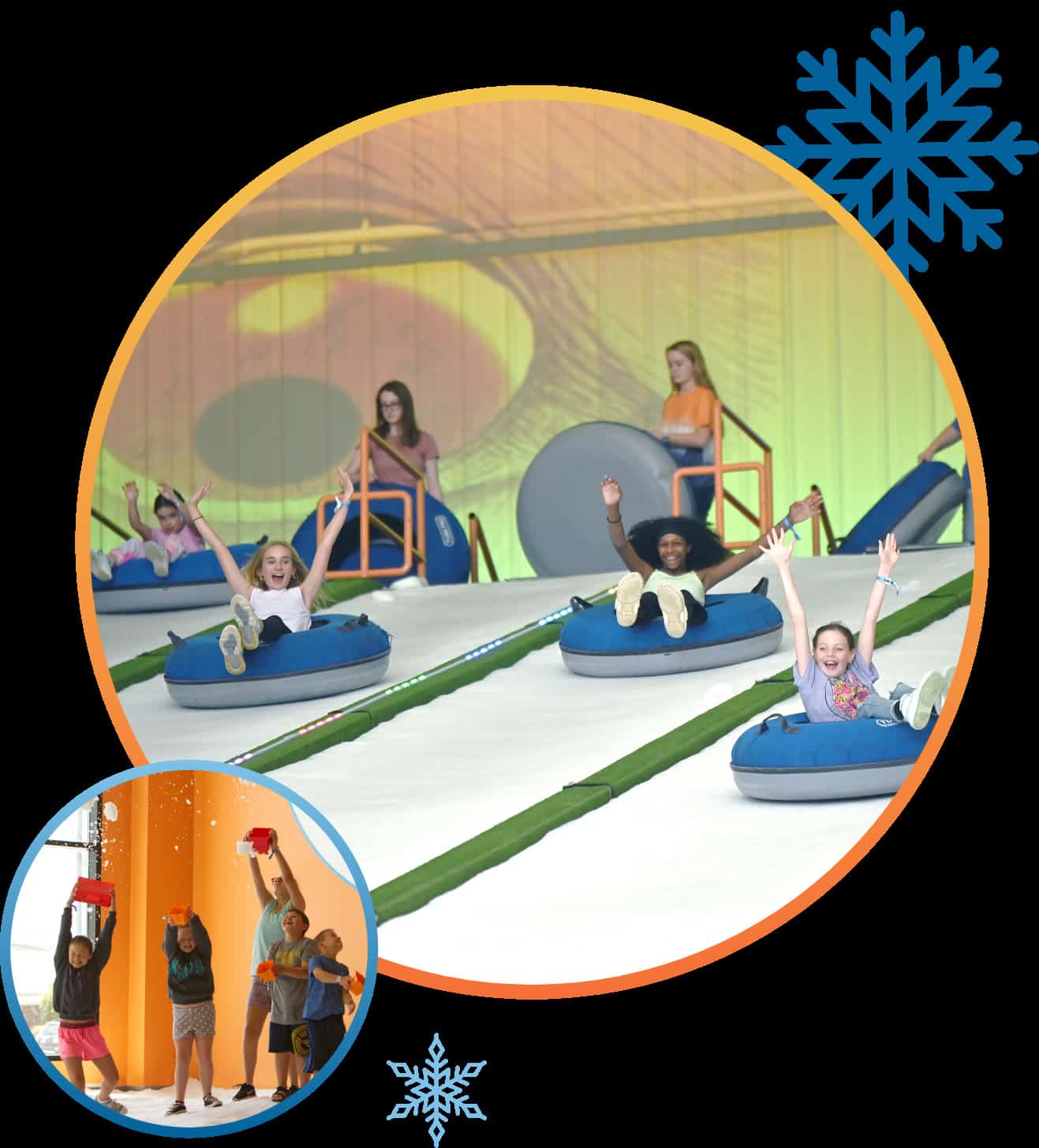 Pigeon-Forge-Snow-TN-Parents-Parties-Groups-Evemts-LP-Snow-Tubing-Snow-Play